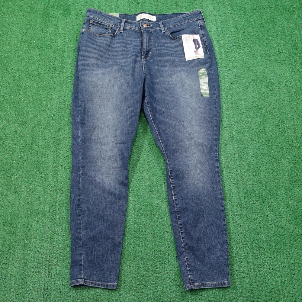 NEW Signature Levi Strauss Jeans Womens 18S Blue Totally Shaping Mid Rise Skinny